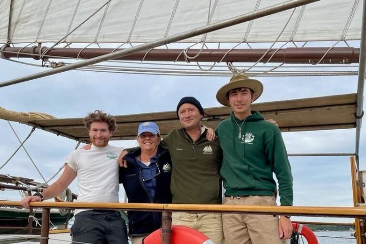 a group of people on a boat